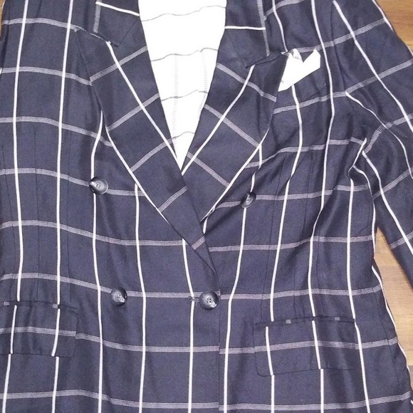 Harvé Bernard/Bernard Holtzman window pane blazer - Picture 2 of 4